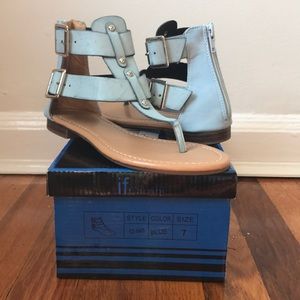 Carrini Buckle Strap Flat Sandal